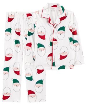 Pijama De 2 Piezas Estilo Abrigo De Tela Polar De Papá Noel Carter's