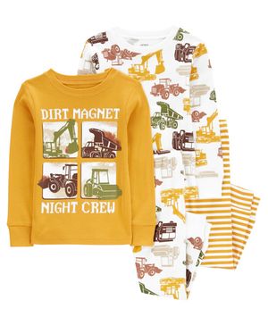 Pijama De 4 Piezas Ajuste Perfecto Estampado De Construcción Carter's