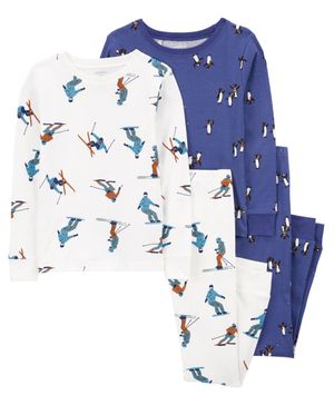 Pijama De 4 Piezas Ajuste Perfecto Estampado De Pingüinos Carter's