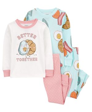 Pijama De 4 Piezas Ajuste Perfecto Estampado Carter's