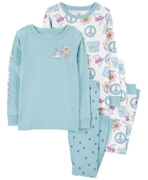 Pijama De 4 Piezas Ajuste Perfecto Estampado Símbolo De Paz Carter's