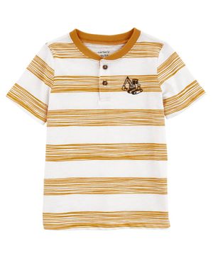 Playera A Rayas Estampado Equipo De Construction Carter's