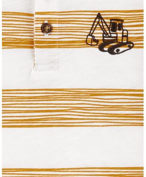 Playera A Rayas Estampado Equipo De Construction Carter's