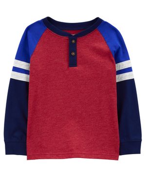 Playera Con Cuello Tipo Henley Colorblock Carter's