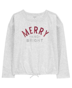 Playera Con Olanes Con La Frase Merry And Bright Carter's