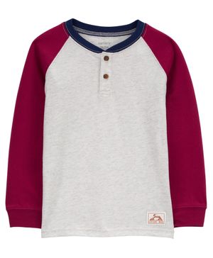 Playera Cuello Tipo Henley De Manga Raglán Carter's