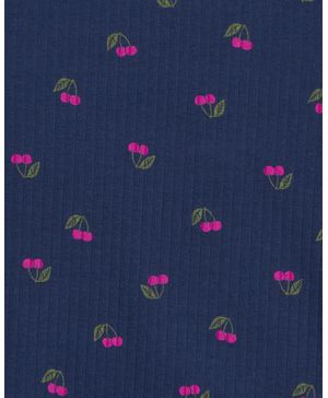 Playera De Olanes Estampado Cerezas, Color Azul Marino Carter's