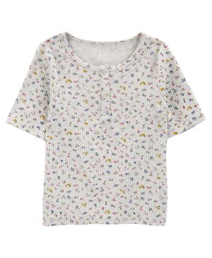 Playera Tipo Henley Estampado Floral Carter's