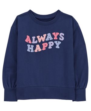 Sudadera De Cuello Redondo Con Frase Always Happy Carter's
