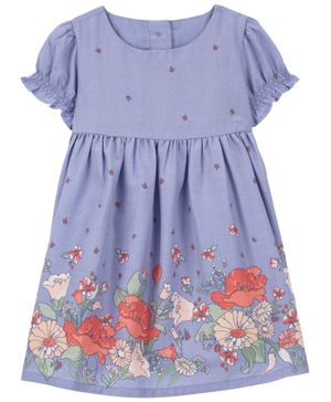 Vestido De Manga Abullonada Estampado Floral Oshkosh B'Gosh