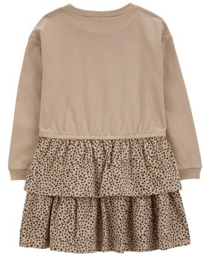 Vestido De Manga Larga Con Volantes Estampado De Leopardo Carter's