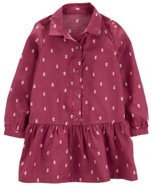 Vestido Tipo Peplum Camisero De Manga Larga Carter's