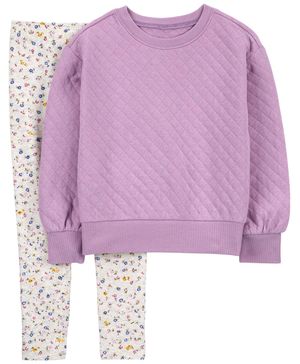 Conjunto De 2 Piezas Con Sudadera Y Leggings Estampado De Flores Carter's