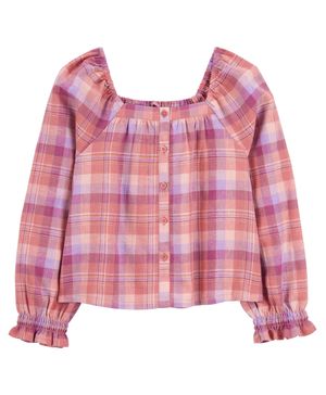 Blusa A Cuadros Con Botones Al Frente Oshkosh B'Gosh