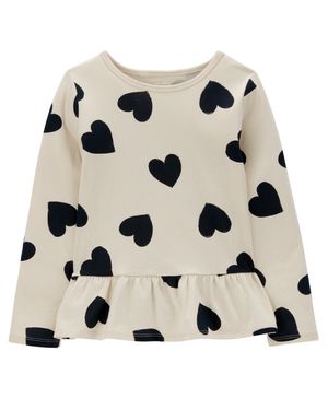 Blusa De Punto Tipo Peplum Diseño De Corazón Carter's