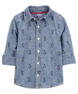 Camisa Con Botones Al Frente Con Estampado De Pingüinos Oshkosh B'Gosh