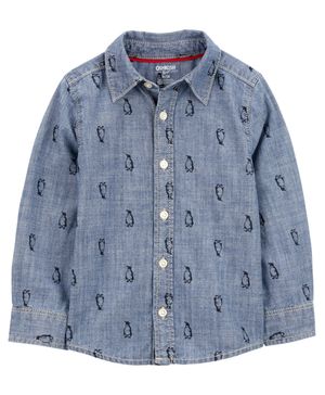 Camisa Con Botones Al Frente Con Estampado De Pingüinos Oshkosh B'Gosh