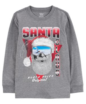 Camiseta Gráfica Dinosaurio Santa Claus Carter's