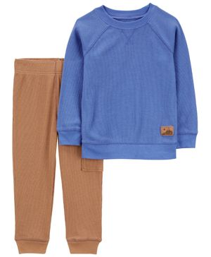 Conjunto De 2 Piezas De Camiseta Termal Y Pantalón Cargo Carter's