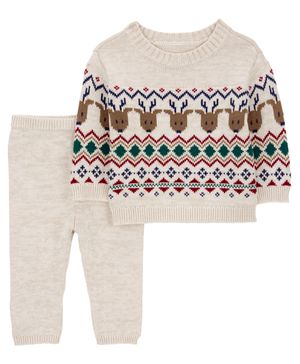 Conjunto De 2 Piezas De Suéter Y Pantalón De Grecas Nórdicas Carter's
