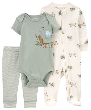 Conjunto De 3 Mamelucos De Tortuga Carter's
