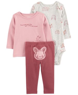 Conjunto De 3 Piezas De Conejitos Carter's
