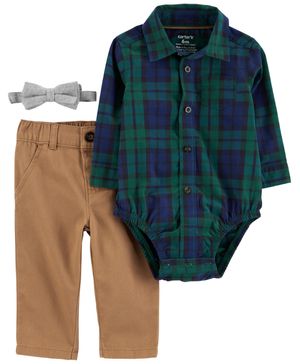Conjunto De 3 Piezas De Franela, Pañalero Y Pantalón Carter's