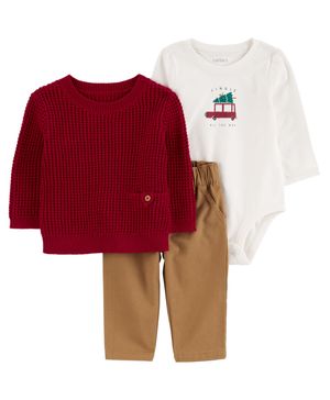 Conjunto De 3 Piezas De Pequeños Suéteres Carter's