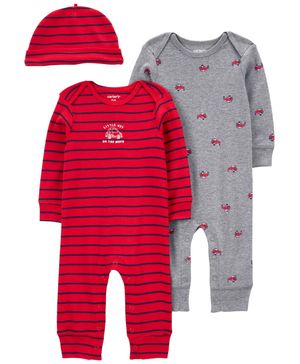 Conjunto De 3 Piezas Monos Jumpsuit De Coche Carter's