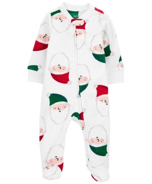 Mameluco De Tela Polar Con Cierre De Santa Claus Carter's