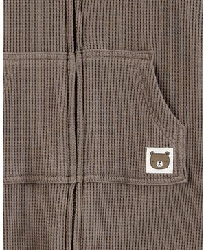 Mono Jumsuit Termal Con Cierre Y Capucha, Estampado De Oso Carter's
