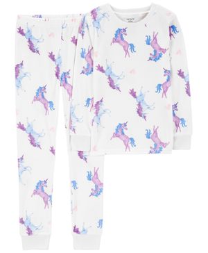 Pijama 2 Piezas De Velboa Afelpado Gráfico De Unicornio Carter's