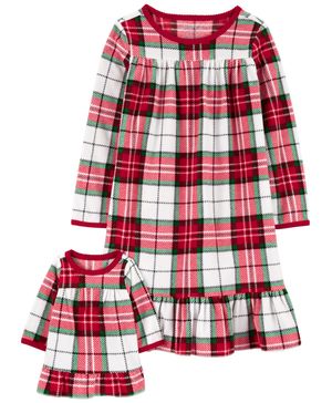 Pijama De 2 Piezas De Camisón De Tela Polar Para Niña Y Muñeca Carter's