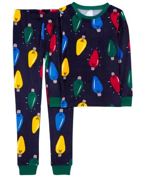Pijama De 2 Piezas De Velboa Con Luces De Navidad Carter's