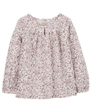 Playera De Manga Larga Con Estampado Floral Y Mariposas Oshkosh B'Gosh