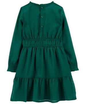 Vestido De Crepé Y Gasa Navideño Carter's