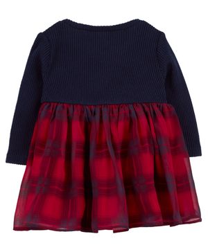 Vestido De Cuadros De Manga Larga Oshkosh B'Gosh