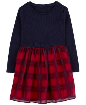 Vestido De Cuadros De Manga Larga Oshkosh B'Gosh
