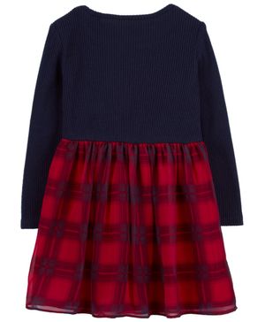 Vestido De Cuadros De Manga Larga Oshkosh B'Gosh