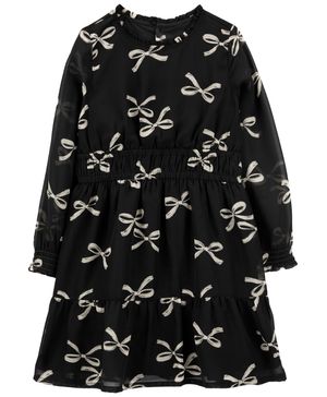 Vestido De Fiesta De Gasa Con Estampado De Lazo Carter's