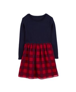 Vestido De Manga Larga A Cuadros Oshkosh B'Gosh
