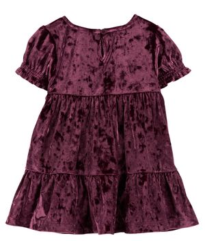 Vestido De Terciopelo Con Mangas Abombadas Oshkosh B'Gosh