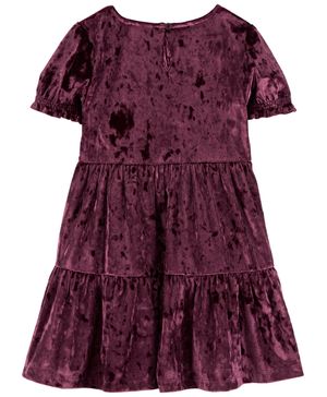 Vestido De Terciopelo Con Mangas Abombadas Oshkosh B'Gosh
