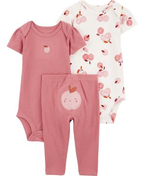 Conjunto De 3 Piezas Con Pantalón De Manzanas Carter's