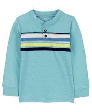 Camiseta Tipo Henley A Rayas Carter's