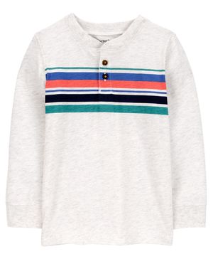 Camiseta Tipo Henley A Rayas Carter's