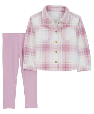 Conjunto De 2 Piezas Chamarra Tela Polar Cuadros Y Leggings Carter's
