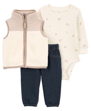 Conjunto De 3 Piezas Chalequito De Sherpa Carter's