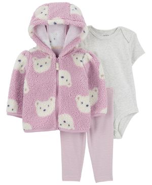 Conjunto De 3 Piezas Chamarra Pequeño Oso Carter's