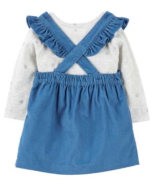 Conjunto De 3 Piezas Pañalero Y Vestido Tipo Overol Carter's